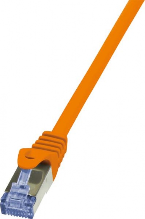 Imagine Cablu de retea RJ45 SFTP cat6A LSOH 0.25m orange, Logilink CQ3018S