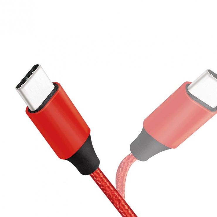 Imagine Cablu USB 2.0 la USB-C T-T 1m Rosu, Logilink CU0148