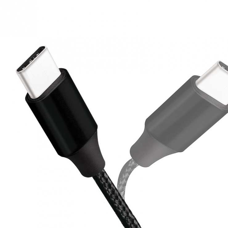 Imagine Cablu USB 2.0-C la USB-C T-T 0.3m Negru, Logilink CU0153