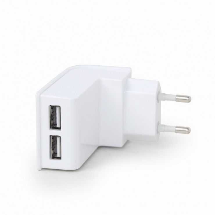 Imagine Incarcator priza 2 x USB 2.1A Alb, Energenie EG-U2C2A-02-W