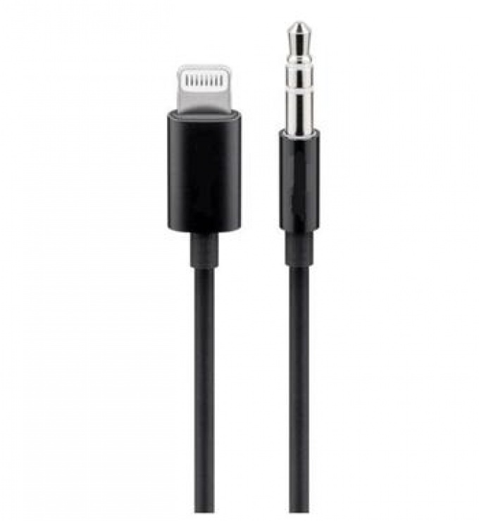 Imagine Cablu Apple Lightning audio la jack 3.5mm T-T 1m Negru, KIPOD50