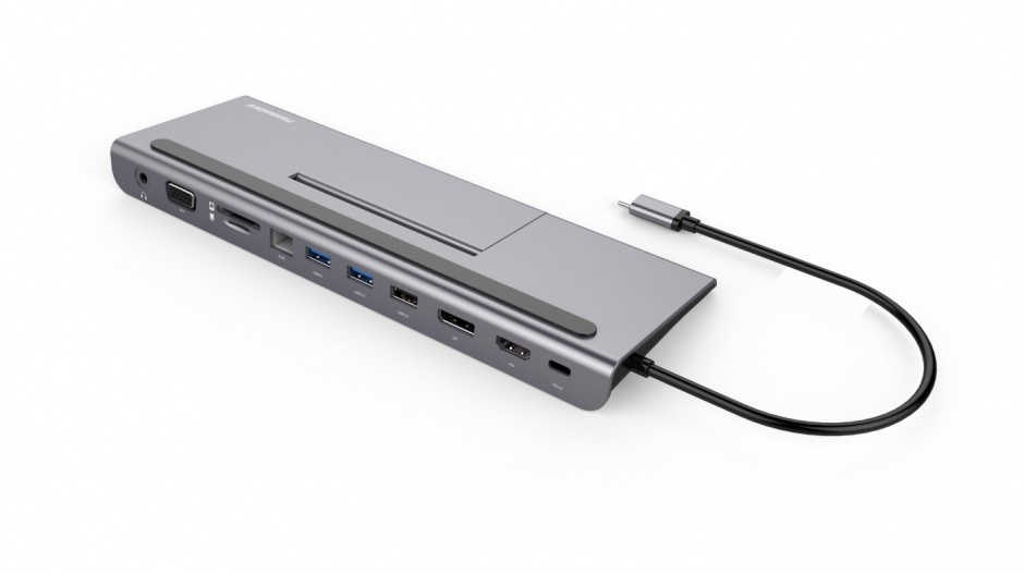Imagine Docking station USB-C MST la HDMI/VGA/2 x USB 3.0/ slot SD / PD 100W (20V 5A) cu suport pentru smart