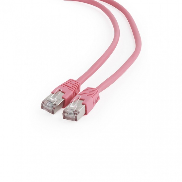 Imagine Cablu de retea RJ45 FTP cat6 0.25m Roz, Gembird PP6-0.25M/RO