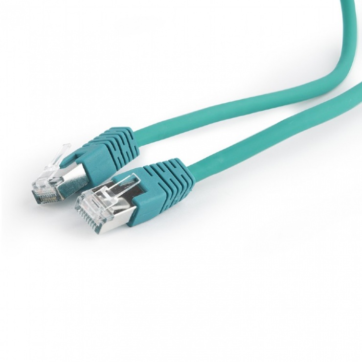 Imagine Cablu de retea RJ45 SFTP cat 6A LSOH 0.5m Verde, Gembird PP6A-LSZHCU-G-0.5M