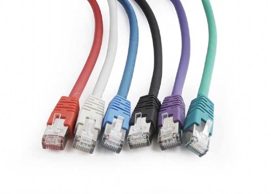 Imagine Cablu de retea RJ45 SFTP cat 6A LSOH 0.25m Rosu, Gembird PP6A-LSZHCU-R-0.25M