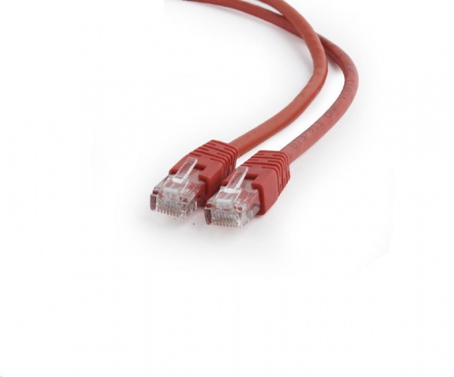 Imagine Cablu de retea RJ45 0.25m cat 6 UTP Rosu, Gembird PP6U-0.25M/R