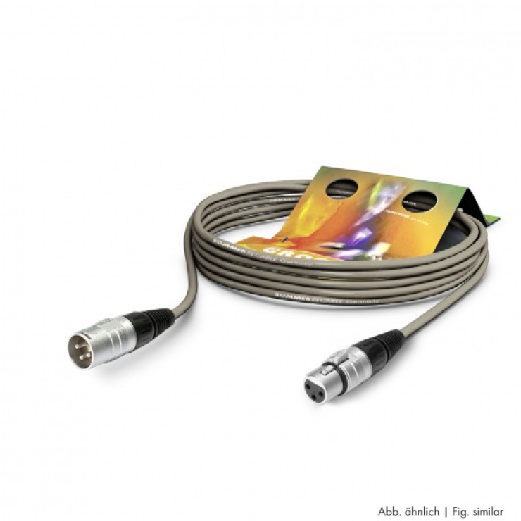Imagine Cablu prelungitor XLR 3 pini T-M 3m Gri, SGHN-0300-GR