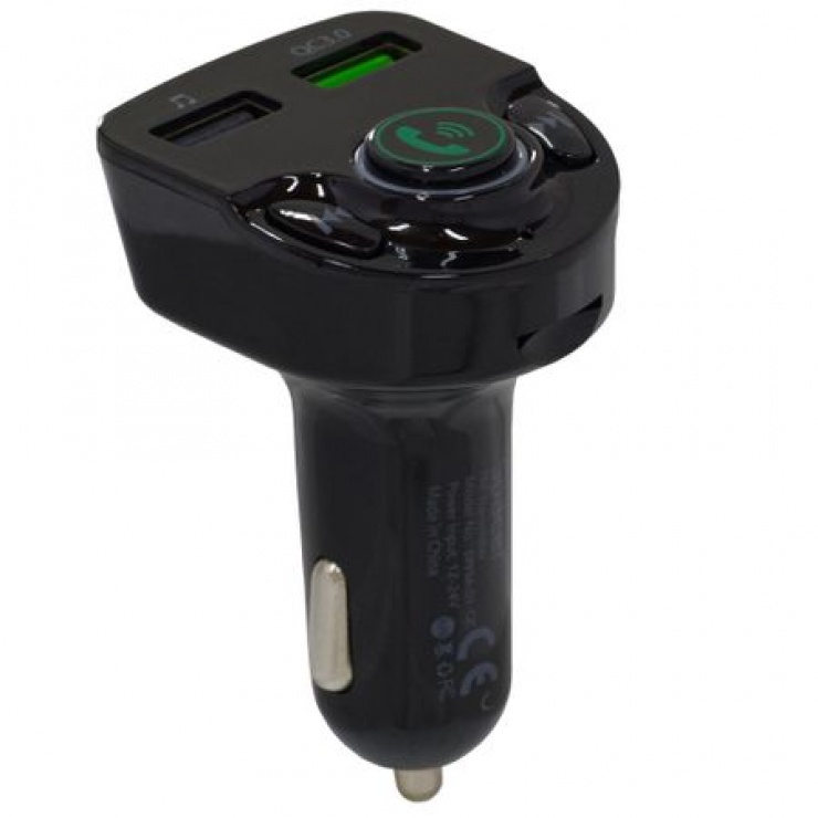 Imagine Incarcator auto/modulator FM Bluetooth 5.0 1 x USB QC3.0 + 1 x USB 5V/3.1A + micro SD, Spacer SPFM-01-QC