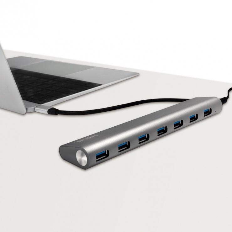 Imagine HUB carcasa metalica USB 3.1-C cu 7 porturi, Logilink UA0310