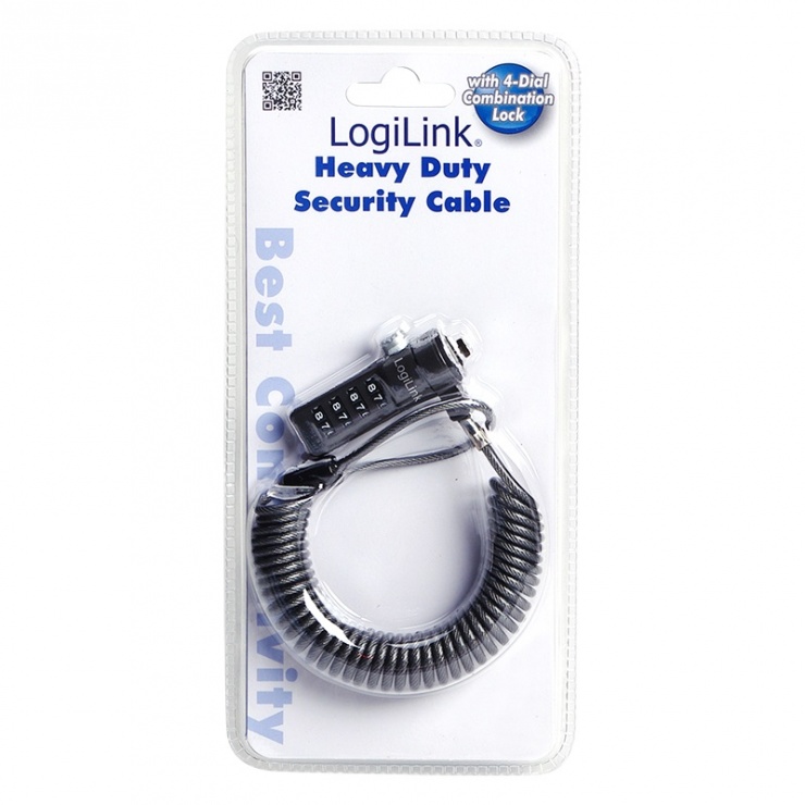 Imagine Cablu de securitate laptop cu cifru, Logilink NBS004