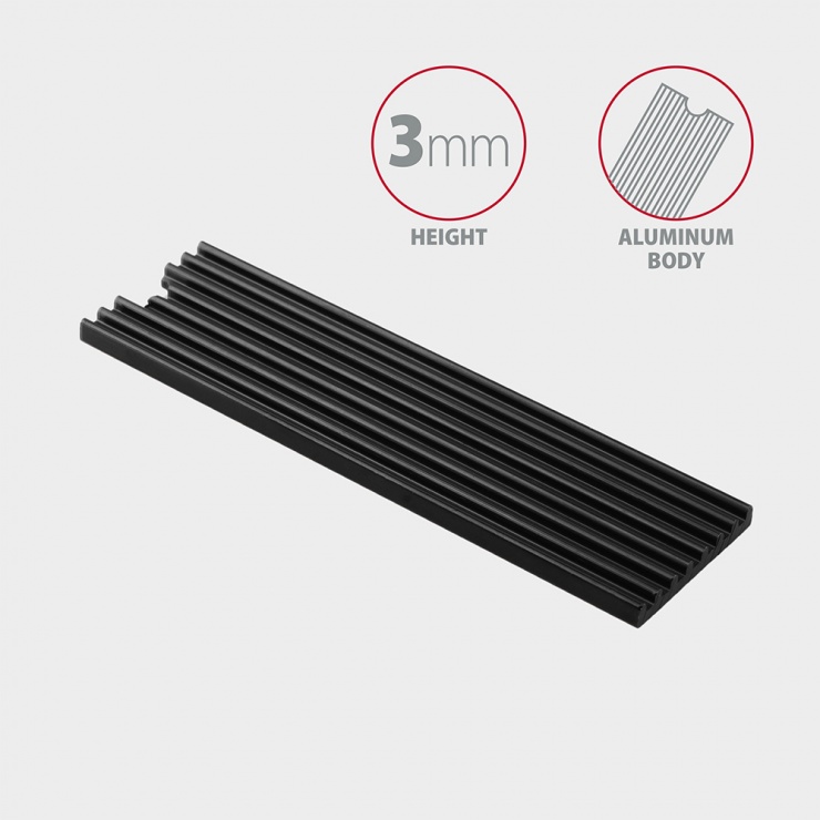 Imagine Radiator pasiv aluminiu pentru SSD M.2 - 2280 inaltime 3mm, AXAGON CLR-M2L3