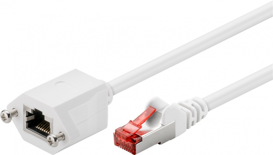 Imagine Cablu prelungitor de retea cat.6 F/UTP 0.5m Alb, Goobay G77555
