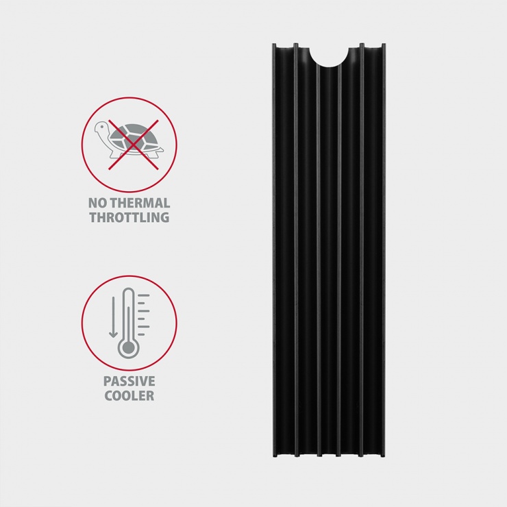 Imagine Radiator pasiv aluminiu pentru SSD M.2 - 2280 inaltime 10mm, AXAGON CLR-M2L10