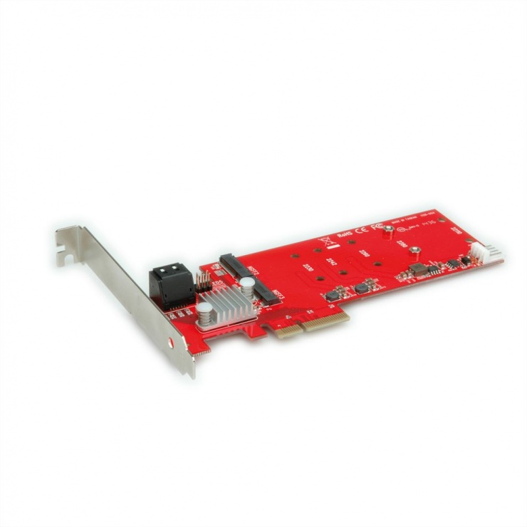 Imagine PCI Express cu 2 x M.2 NGFF SSD SATA + 2 x SATA, Roline 15.06.2119