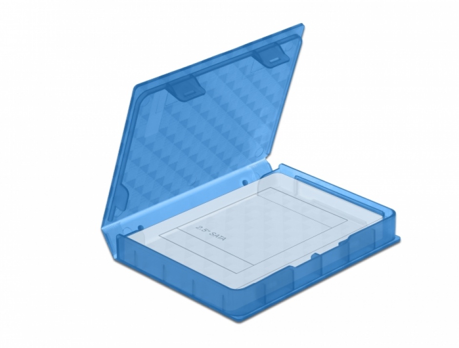 Imagine Carcasa de protectie pentru HDD / SSD 2.5" Albastru, Delock 18369