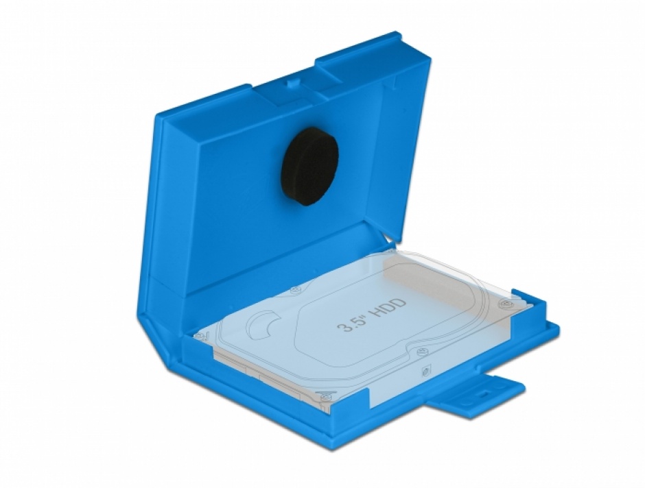 Imagine Carcasa de protectie pentru HDD / SSD 3.5" Albastru, Delock 18373
