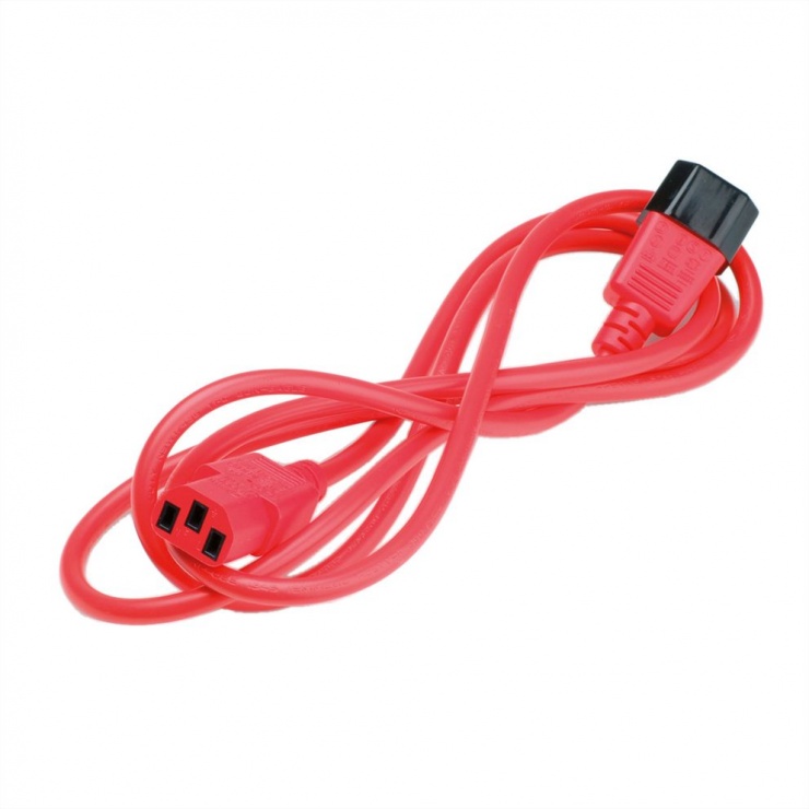 Imagine Cablu prelungitor PC C13 la C14 3m Rosu, Roline 19.08.1531