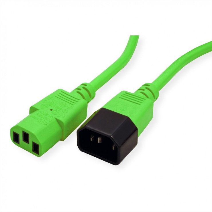 Imagine Cablu prelungitor PC C13 la C14 3m Verde, Roline 19.08.1534