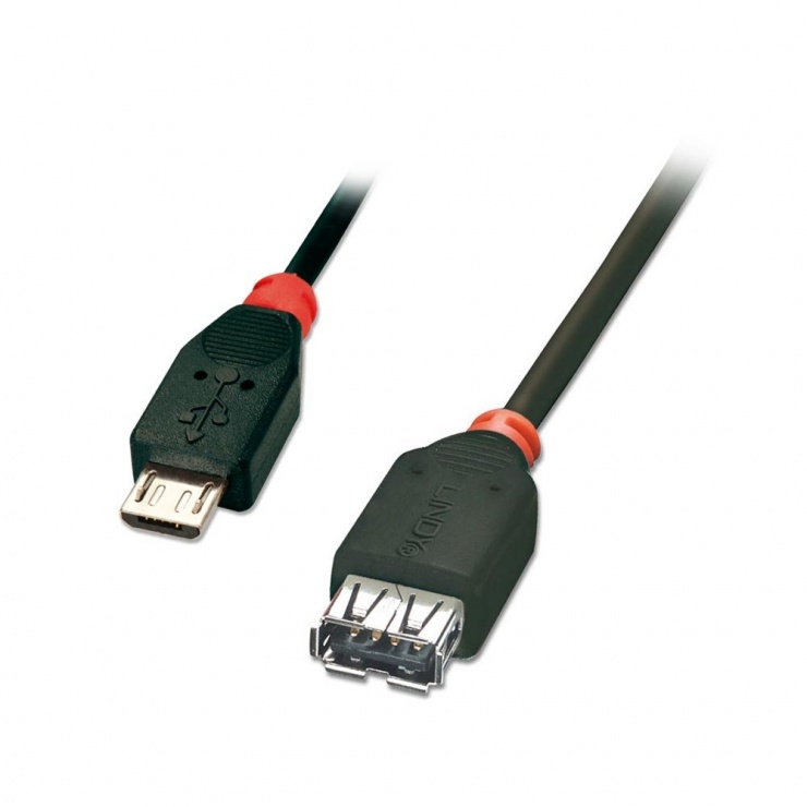 Imagine Cablu USB 2.0 la Micro USB-B OTG 1m, Lindy L31936