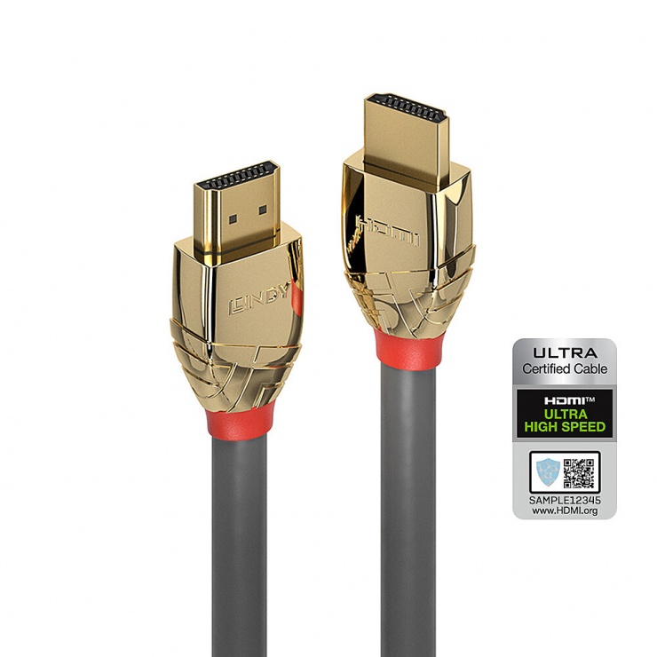 Imagine Cablu Ultra High Speed HDMI 10K@120Hz Gold Line T-T 1m, Lindy L37601