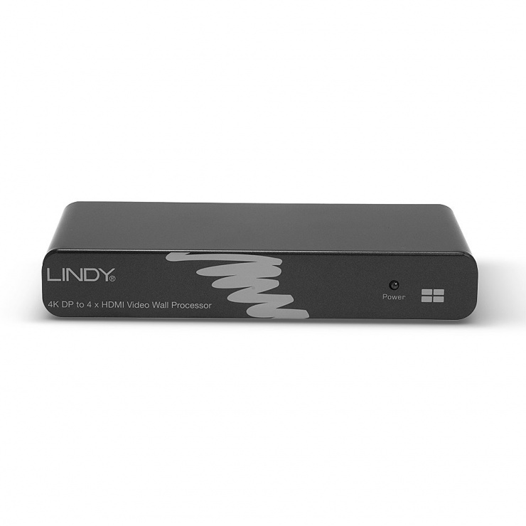 Imagine Multiplicator Displayport v1.2 la 4 x HDMI cu Video Wall Processor, Lindy L38418