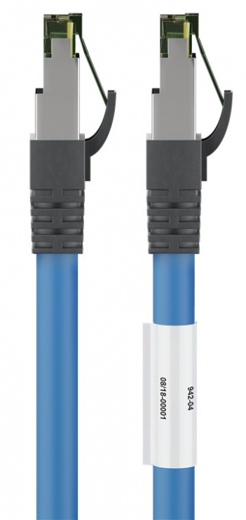 Imagine Cablu de retea CAT 8.1 S/FTP (PiMF) 5m Blue, Goobay G45662