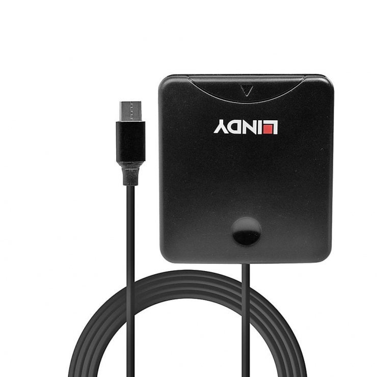 Imagine Smart Card Reader pe USB 2.0 type C, Lindy L42764