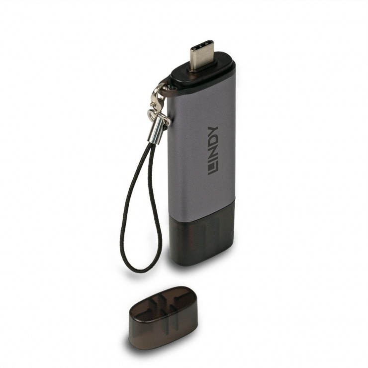 Imagine Cititor de carduri USB 3.2 Type C & A la SD/Micro SD, Lindy L43335