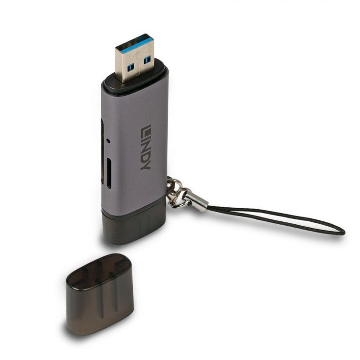 Imagine Cititor de carduri USB 3.2 Type C & A la SD/Micro SD, Lindy L43335