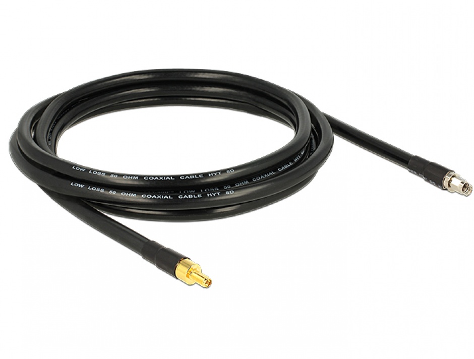 Imagine Cablu antena RP-SMA plug la RP-SMA jack CFD400 LLC400 3m low loss, Delock 13015