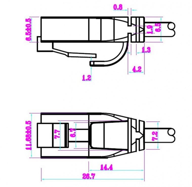 Imagine Cablu de retea slim RJ45 cat. 6 UTP 0.15m Gri, Goobay G71545