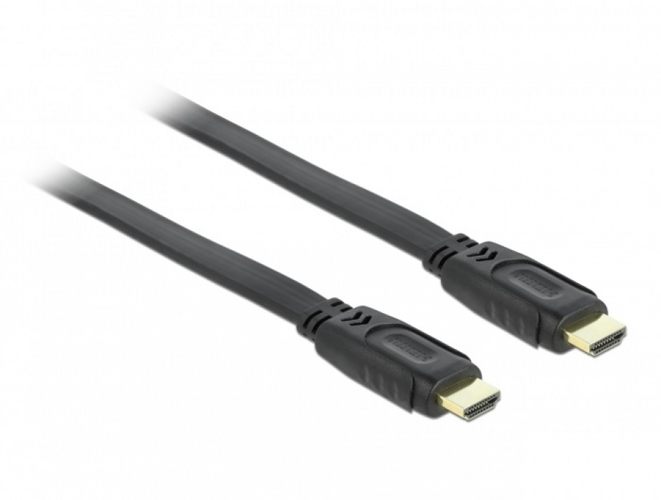 Imagine Cablu HDMI 4K 1.4 Flat T-T ecranat 2m, Delock 82670