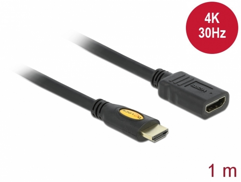 Imagine Cablu prelungitor HDMI 4K 1.4 T - M 1M, Delock 83079