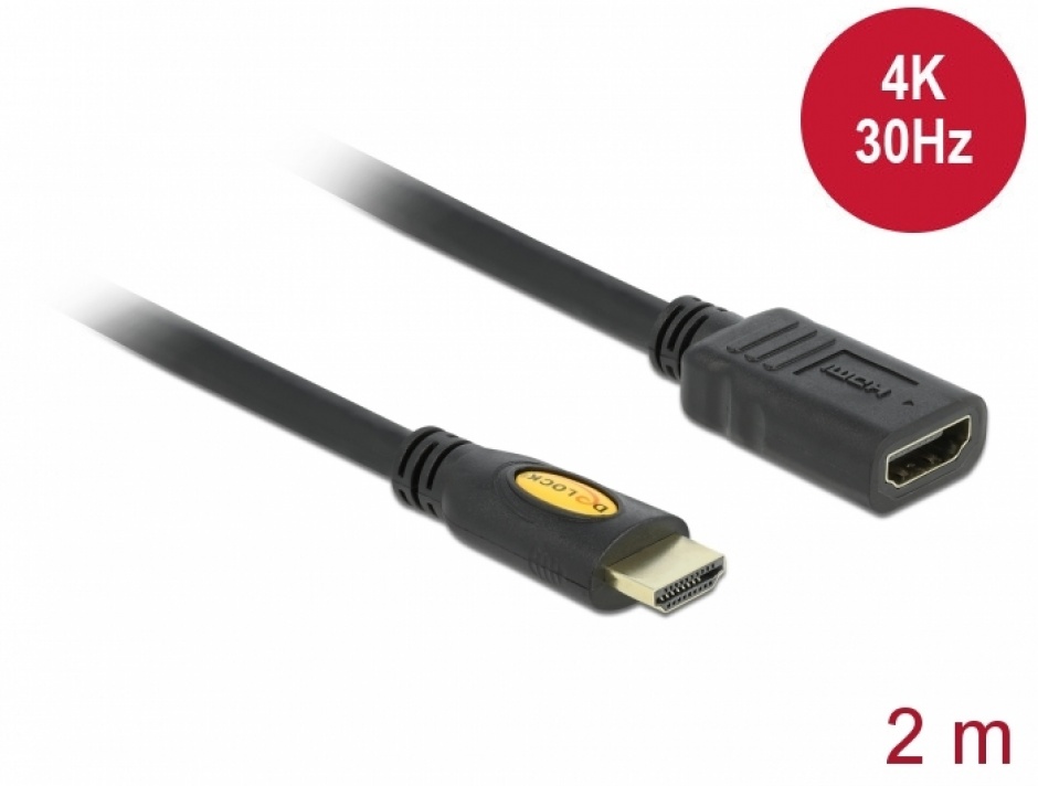 Imagine Cablu prelungitor HDMI 4K 1.4 T-M 2m, Delock 83080