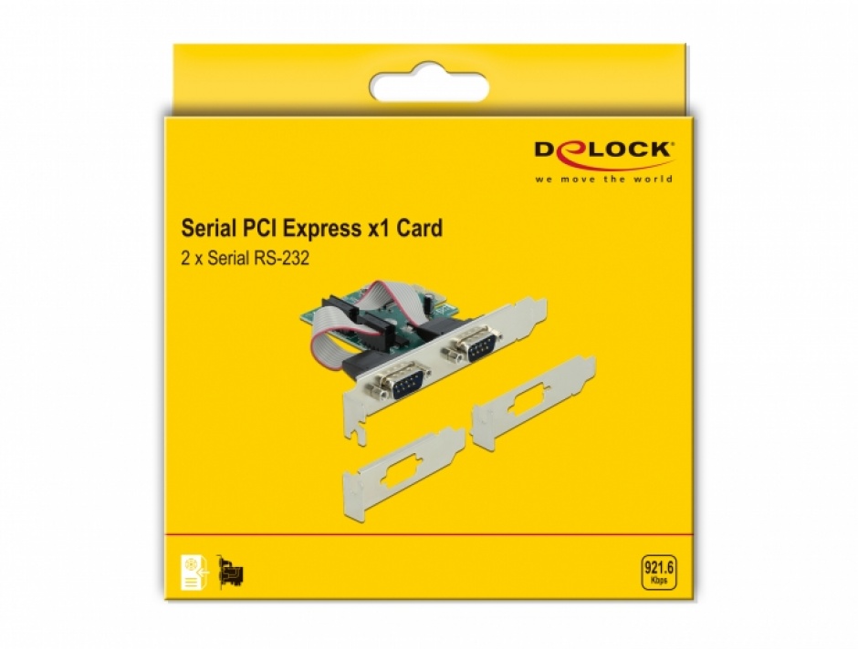 Imagine PCI Express la 2 x Serial RS-232, Delock 90007