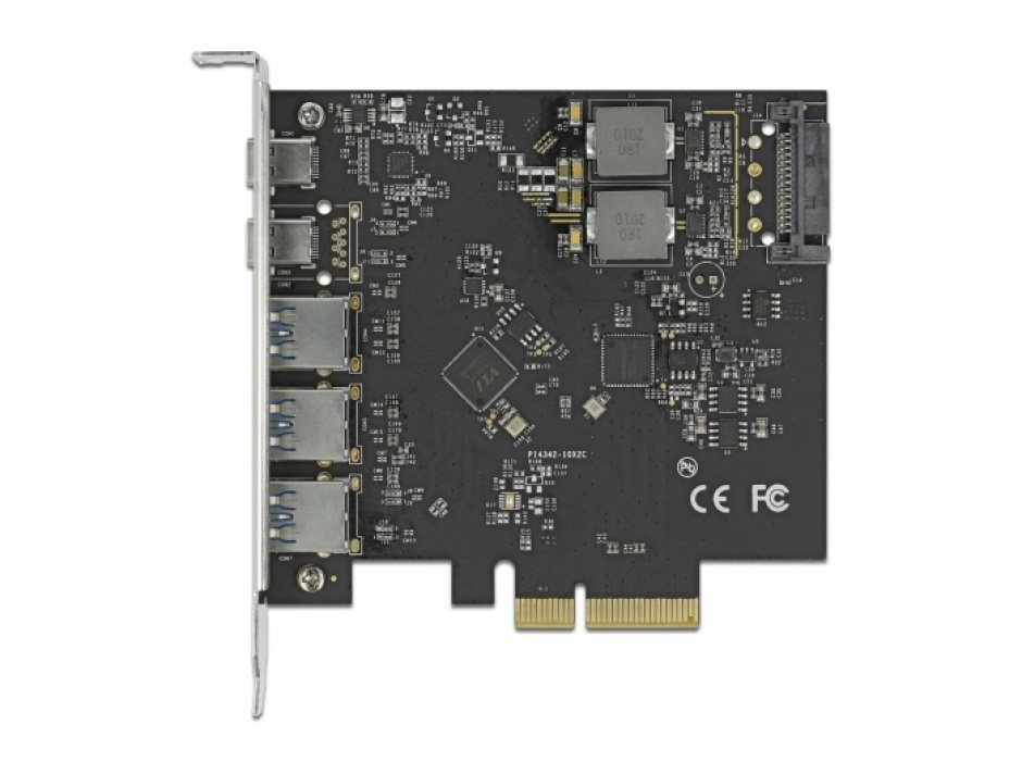 Imagine PCI Express x4 cu 2 x USB 3.2 Type-C + 3 x USB-A, Delock 89064