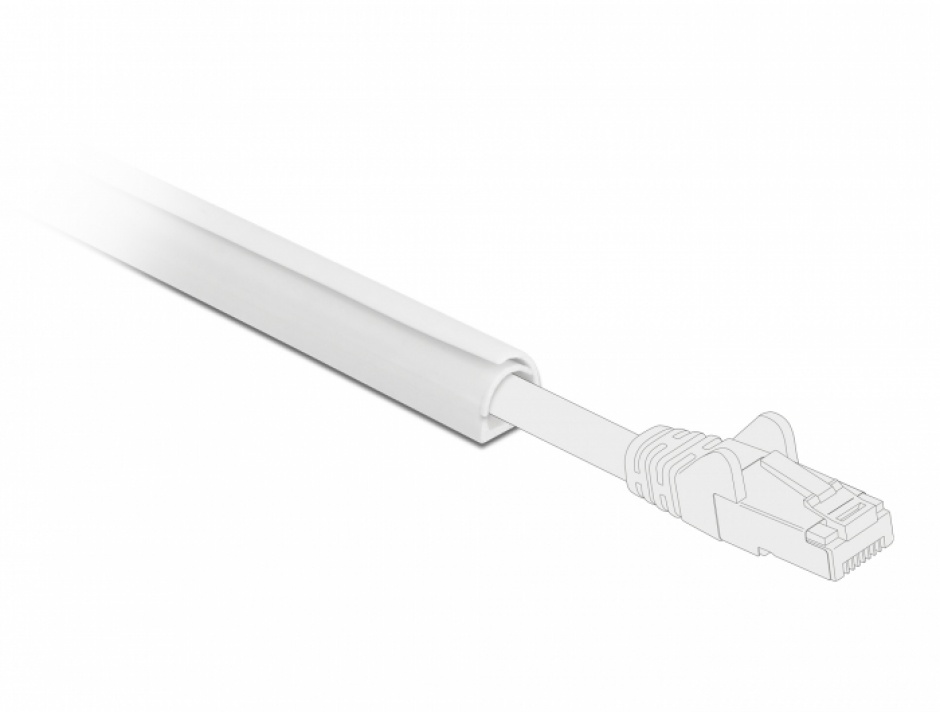 Imagine Canal cablu PVC cu auto-inchidere 15 x 11 mm - 1m Alb, Delock 20719