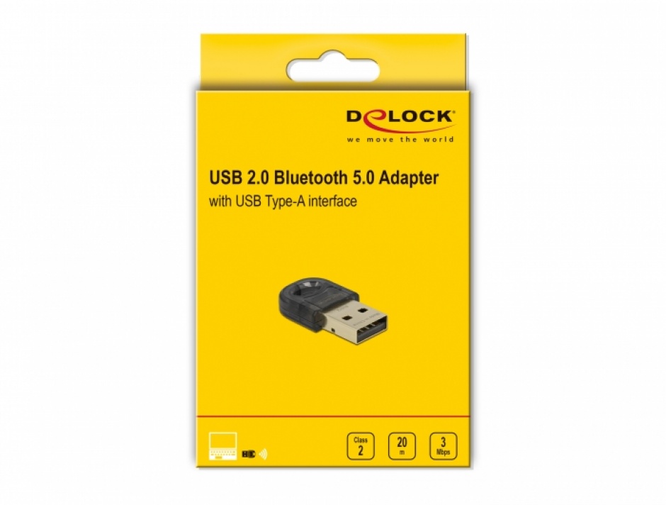 Imagine Adaptor USB 2.0 Bluetooth 5.0, Delock 61012
