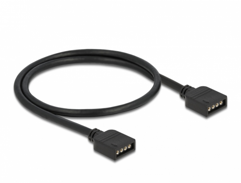 Imagine Cablu de conectare RGB cu 4 pini pentru iluminare LED 12V RGB 0.5m, Delock 86015