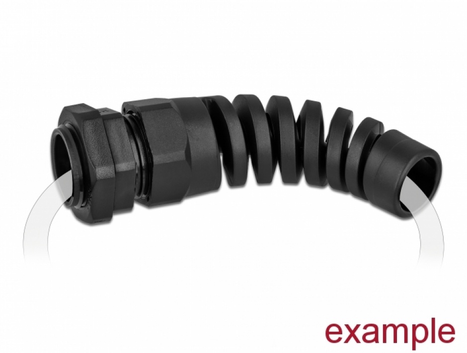 Imagine Garnitura de etansare a cablului PG16 cu protectie uzura Negru, Delock 60347