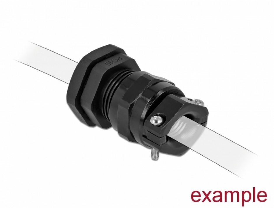 Imagine Garnitura de etansare a cablului PG11 cu protectie uzura/indoire Negru, Delock 60353