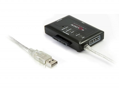 Imagine Adaptor portabil USB 2.0 la SATA 22 pini/16 pini/13 pini, Delock 61825
