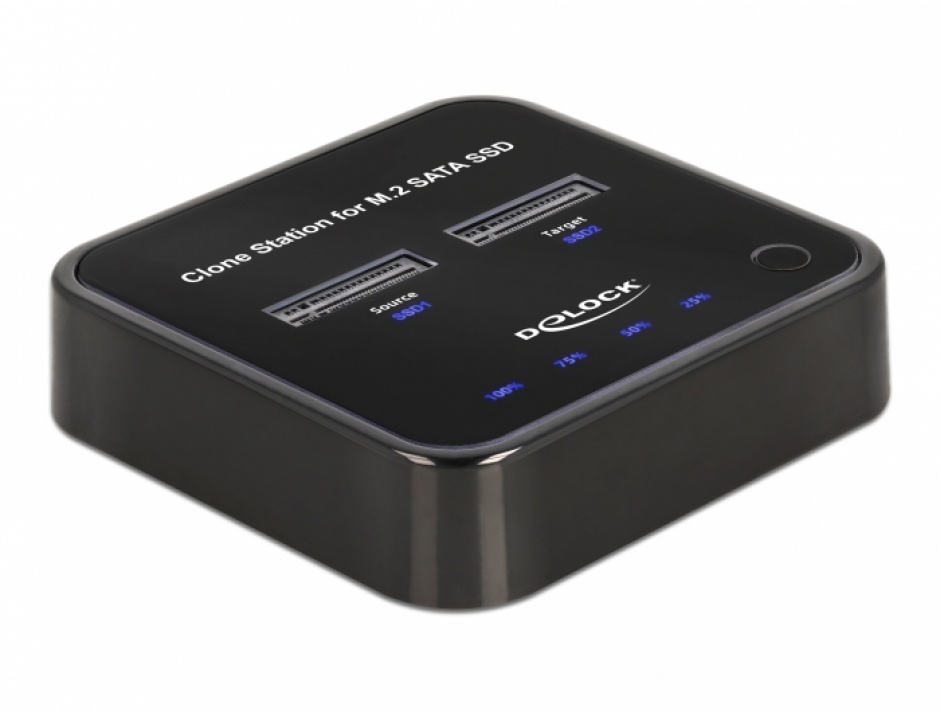 Imagine Docking station USB 3.2 Gen 2-C la 2 x M.2 SATA SSD cu functie de clona, Delock 63334