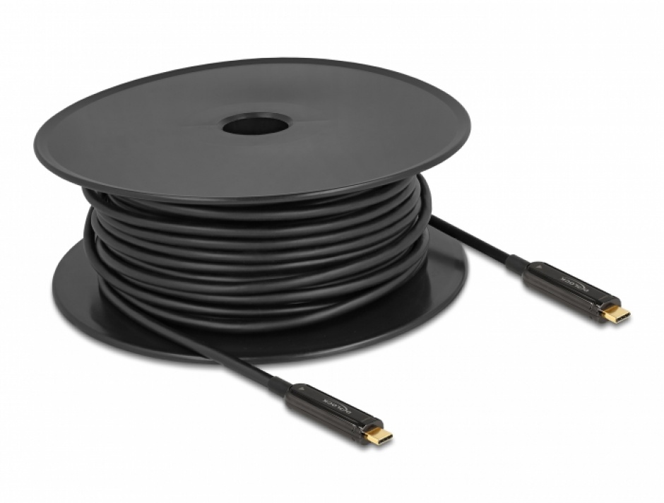 Imagine Cablu activ optic video USB type C 4K60Hz T-T 30m, Delock 84132