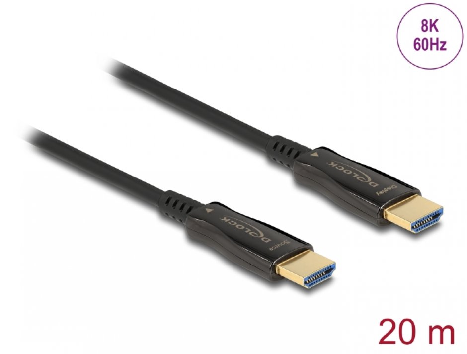 Imagine Cablu activ optic HDMI 8K60Hz T-T 20m, Delock 84038