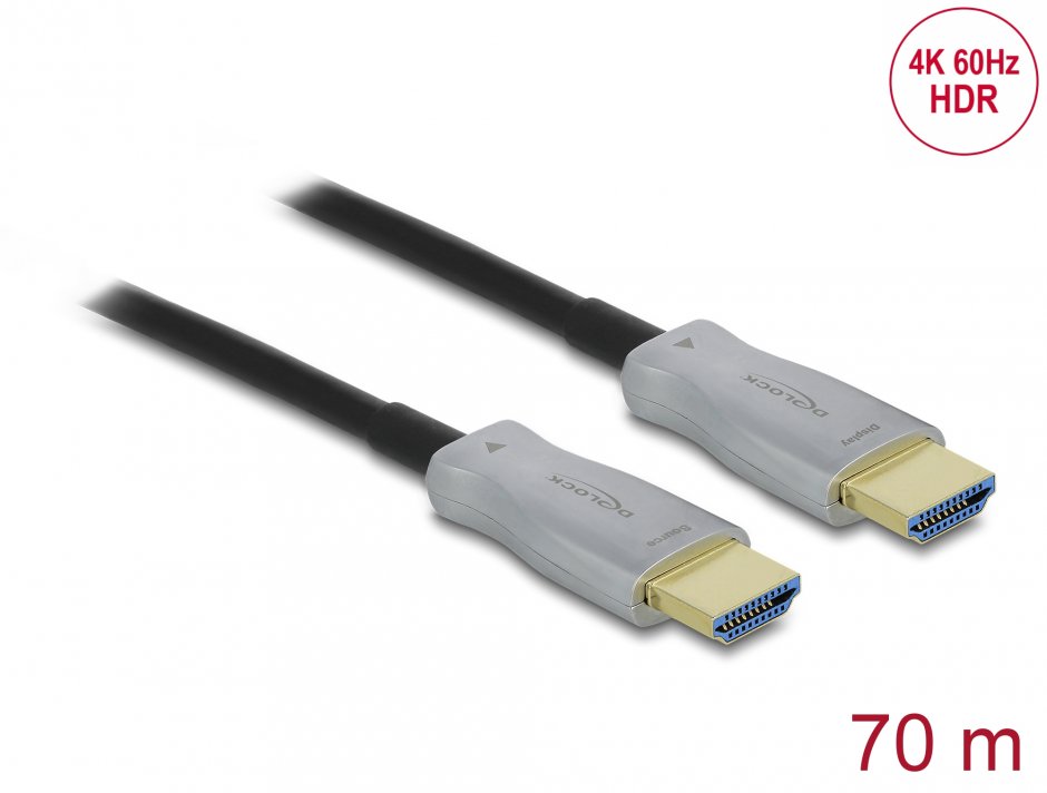 Imagine Cablu optic activ HDMI 4K60Hz HDR T-T 70m, Delock 84136