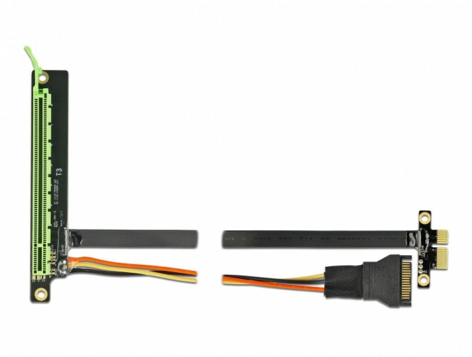 Imagine Riser Card PCI Express x1 la x16 + cablu flexibil 30cm, Delock 85762