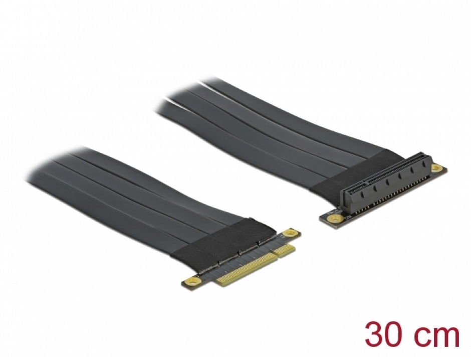Imagine Riser Card PCI Express x8 la x8 + cablu flexibil 30cm, Delock 85766