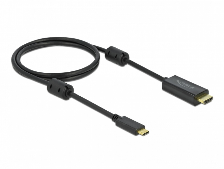 Imagine Cablu activ USB Type-C la HDMI (DP Alt Mode) 4K60Hz T-T 1m Negru, Delock 85969