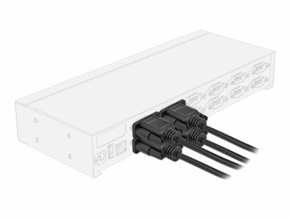 Imagine Cablu serial RS-232 Sub-D9 nullmodem M-M 3m Negru, Delock 86606
